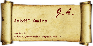 Jakó Amina névjegykártya